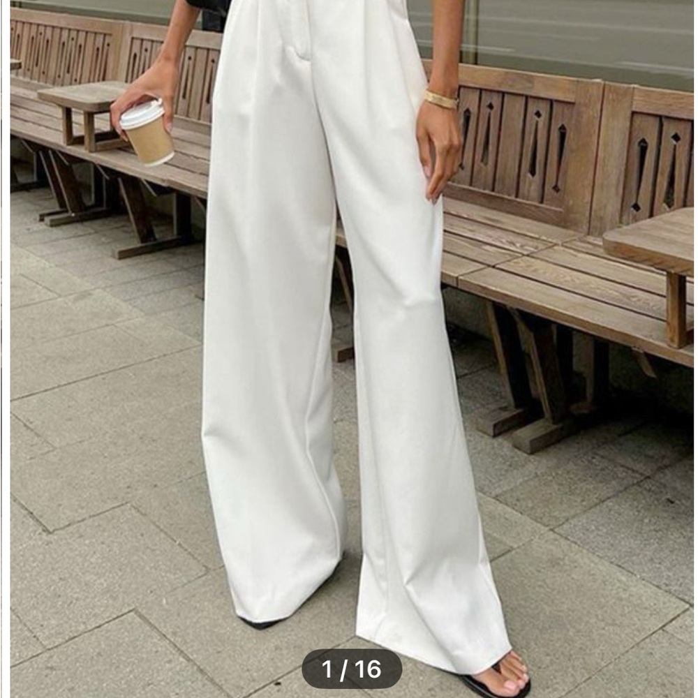 Elegant White Wide-Leg Pants
